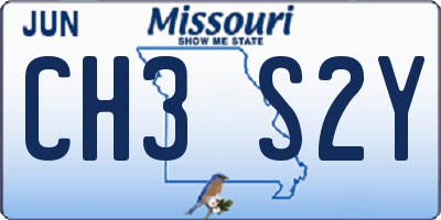 MO license plate CH3S2Y