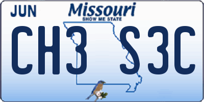 MO license plate CH3S3C