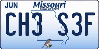 MO license plate CH3S3F