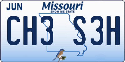 MO license plate CH3S3H