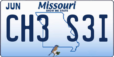 MO license plate CH3S3I
