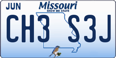MO license plate CH3S3J