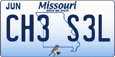 MO license plate CH3S3L