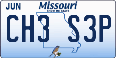 MO license plate CH3S3P
