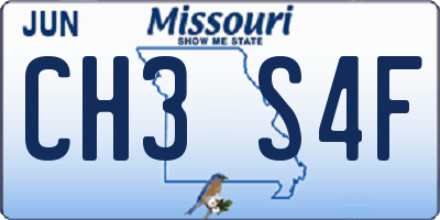 MO license plate CH3S4F