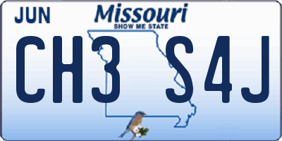 MO license plate CH3S4J