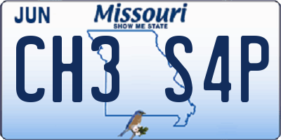 MO license plate CH3S4P