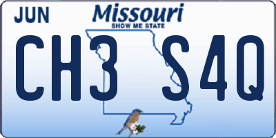 MO license plate CH3S4Q