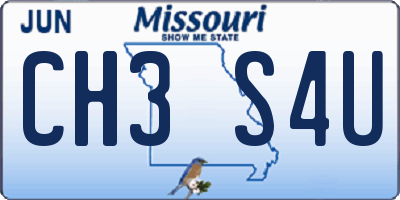 MO license plate CH3S4U