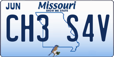MO license plate CH3S4V