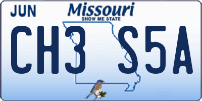 MO license plate CH3S5A