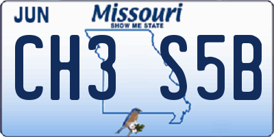 MO license plate CH3S5B