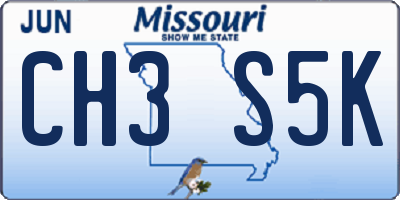 MO license plate CH3S5K