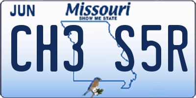 MO license plate CH3S5R