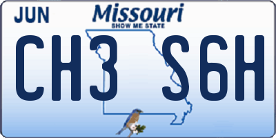 MO license plate CH3S6H