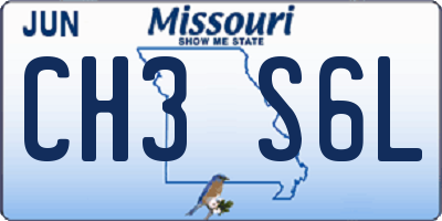 MO license plate CH3S6L