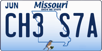 MO license plate CH3S7A