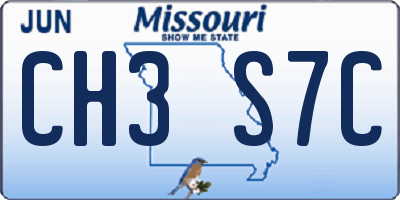 MO license plate CH3S7C