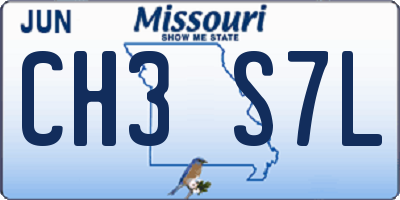 MO license plate CH3S7L