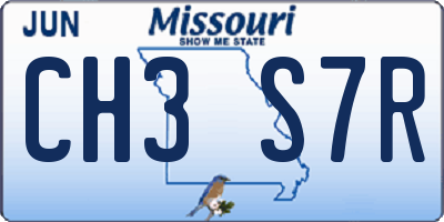 MO license plate CH3S7R