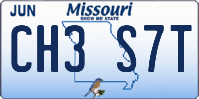 MO license plate CH3S7T