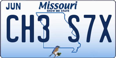 MO license plate CH3S7X