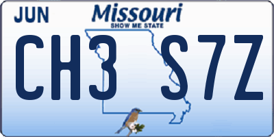 MO license plate CH3S7Z