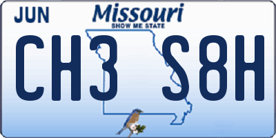 MO license plate CH3S8H