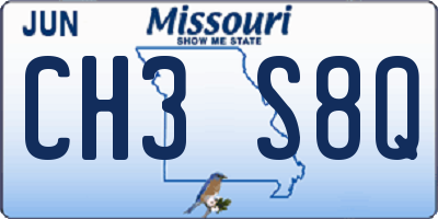 MO license plate CH3S8Q