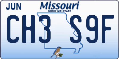 MO license plate CH3S9F