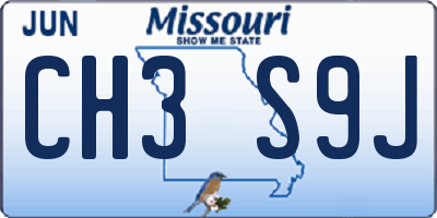 MO license plate CH3S9J