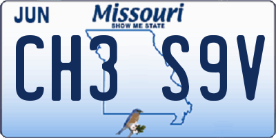 MO license plate CH3S9V