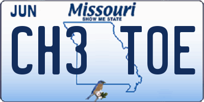 MO license plate CH3T0E