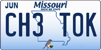 MO license plate CH3T0K