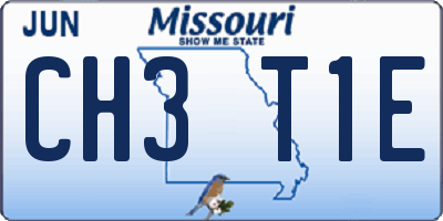 MO license plate CH3T1E