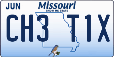 MO license plate CH3T1X