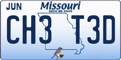 MO license plate CH3T3D