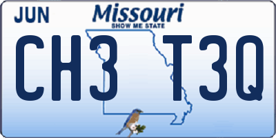 MO license plate CH3T3Q