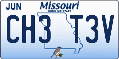 MO license plate CH3T3V