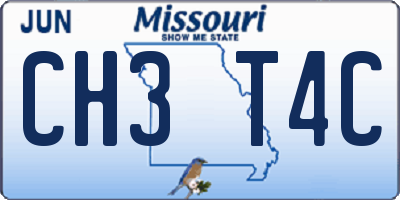 MO license plate CH3T4C