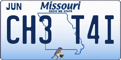 MO license plate CH3T4I