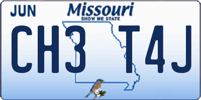 MO license plate CH3T4J