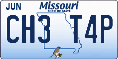MO license plate CH3T4P