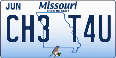 MO license plate CH3T4U