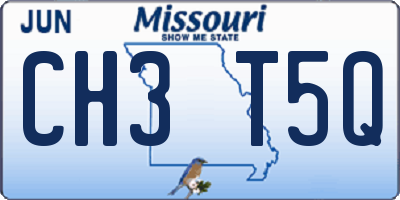 MO license plate CH3T5Q