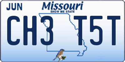 MO license plate CH3T5T