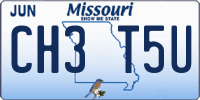 MO license plate CH3T5U