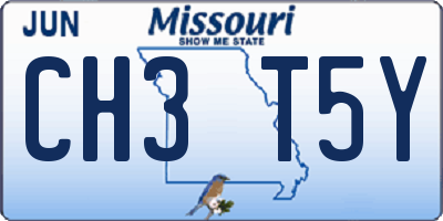 MO license plate CH3T5Y
