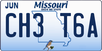 MO license plate CH3T6A