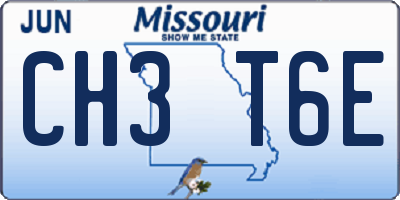 MO license plate CH3T6E
